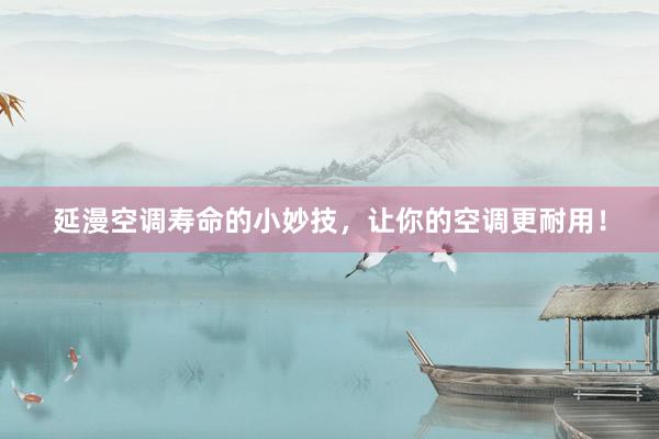 延漫空调寿命的小妙技，让你的空调更耐用！