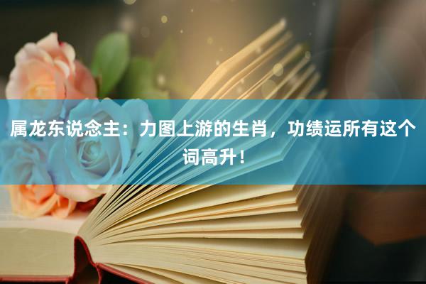 属龙东说念主：力图上游的生肖，功绩运所有这个词高升！